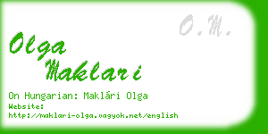 olga maklari business card