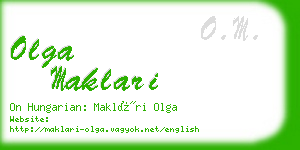 olga maklari business card